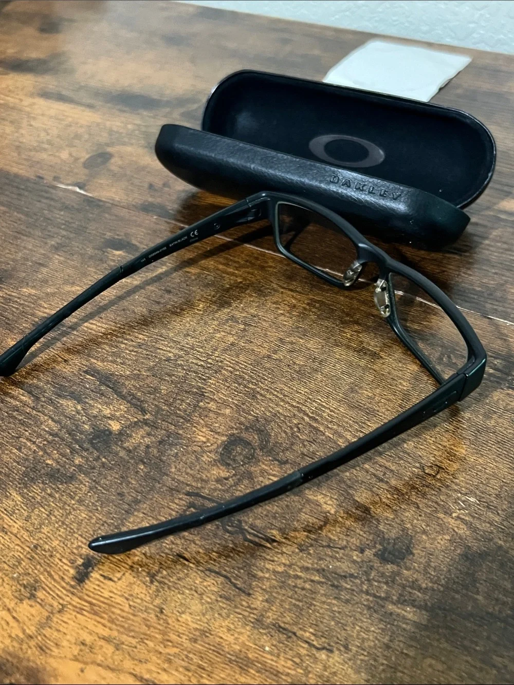 Oakley 143 0X8046-0155 satin Black Rectangular Sunglasses with Branded Case